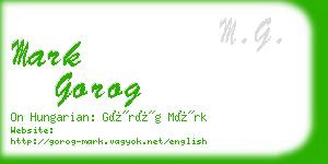 mark gorog business card